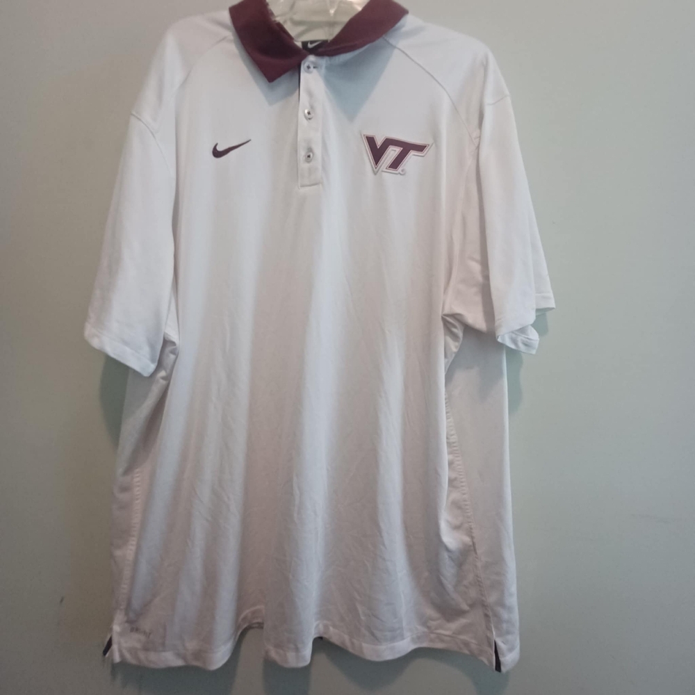 Nike White and Maroon Polo Shirt